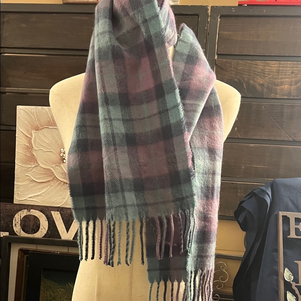 Plaid Women's Scarf in Purple and Blue